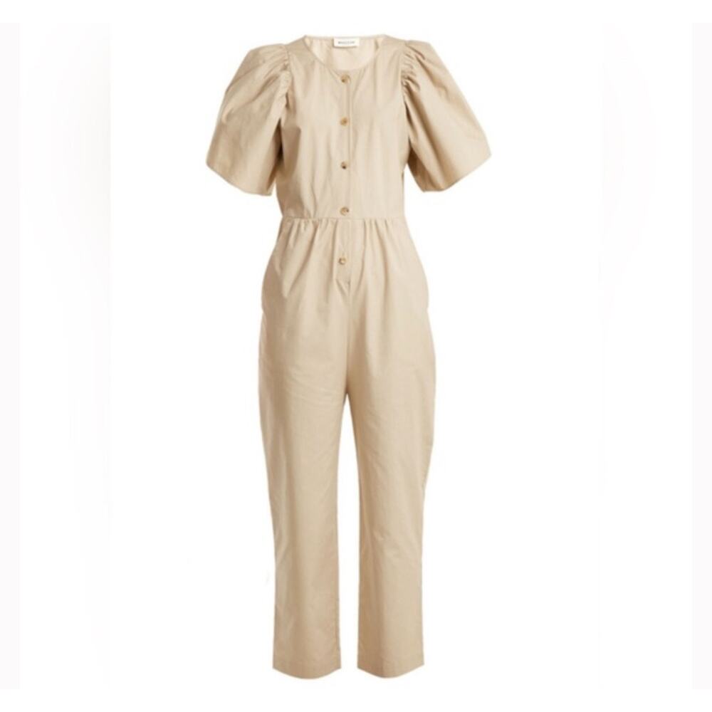 Masscob Poplin Puff-Sleeve Jumpsuit - Nudeflesh sz 36 US S